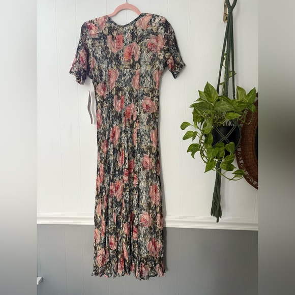 Vintage 90s STARINA Colorful Floral Gussets Grunge Boho Romantic Goth Maxi Dress - Picture 8 of 8